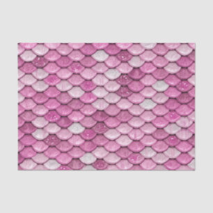 Papel De Seda Escamas De Peixes De Sereia Brilhantes, Rosa Iride