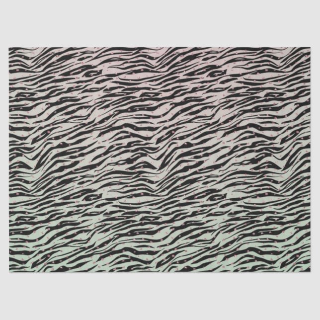 Papel De Seda Escamoteador preto-zebra impressa Pontos brilhante (Frente )