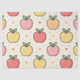 Papel De Seda Escola de Professor Amarelo Padrão de Maçã