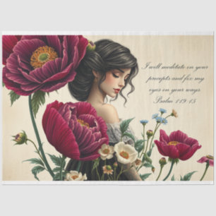 Papel De Seda Escritura de Rosas Vitorianos Le Femme