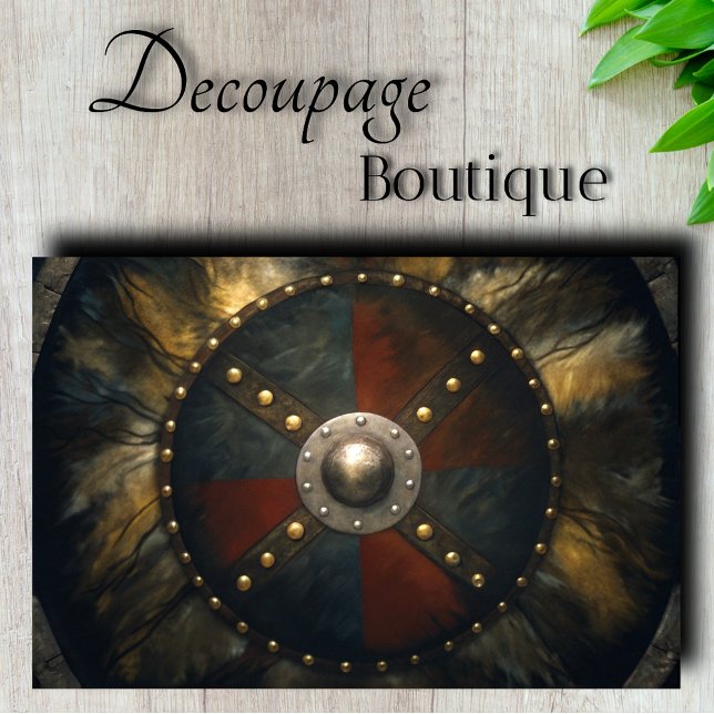 Papel De Seda Escudo Viking Decoupage (Viking Shield Decoupage Tissue Paper)