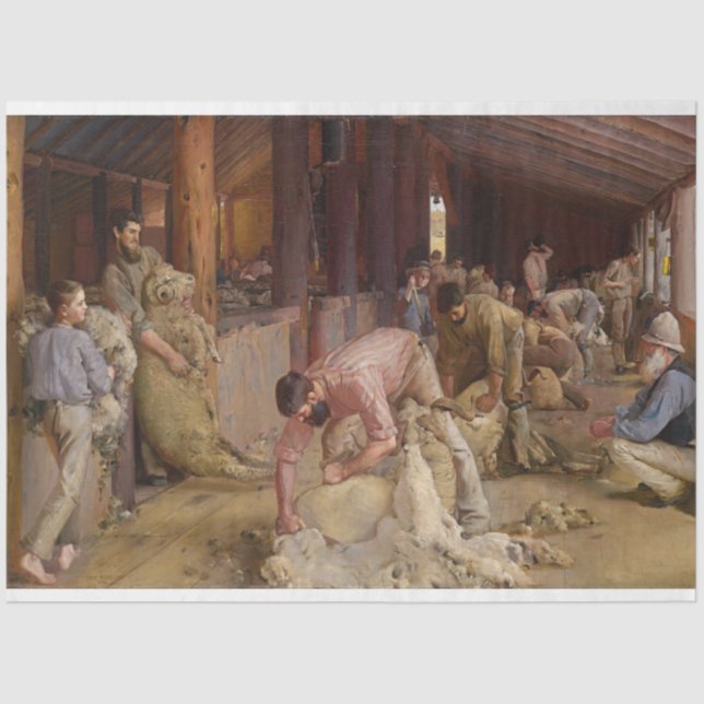 Papel De Seda Escutando os Rams (Arte australiana) (Tom Roberts) (Frente )