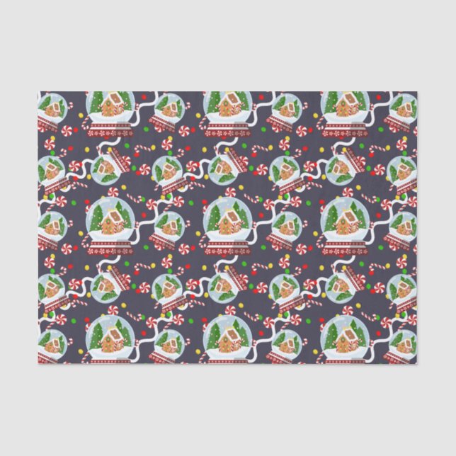 Papel De Seda Esferas de Neve de Pão de Mel (Frente )
