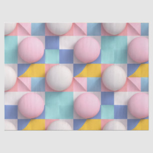 Papel De Seda Esferas de Pastel 3D e Padrão Geométrico