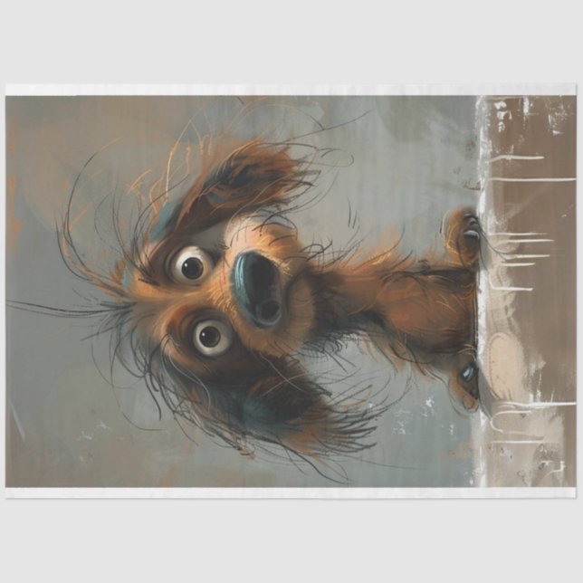 Papel De Seda Esmague a Desnuvem de Cão de Dachshund (Frente )