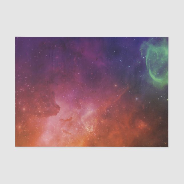 Papel De Seda Espaço Azul Vermelho Água Nódulo Estrela Nebula Un (Frente )