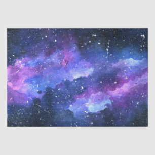 Papel De Seda Espaço Galáxico Cor d'água Universa Roxo