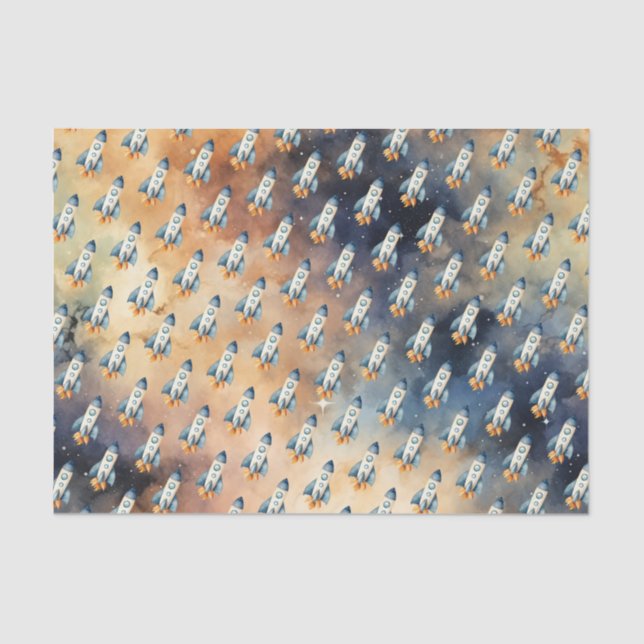 Papel De Seda Espaço Primeira Viagem Em Torno Da Festa de aniver (Frente )