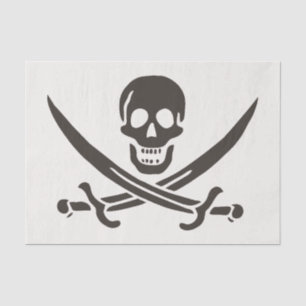 Papel De Seda Espadas do Crânio Obsidiana Bandeira pirata de Cal