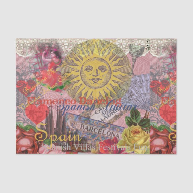 Papel De Seda Espanha Sunshine - Arte Espanhola (Frente )