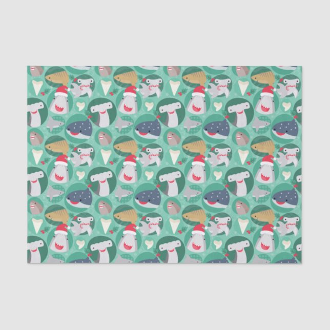 Papel De Seda Espécie tubarão Natal (Frente )