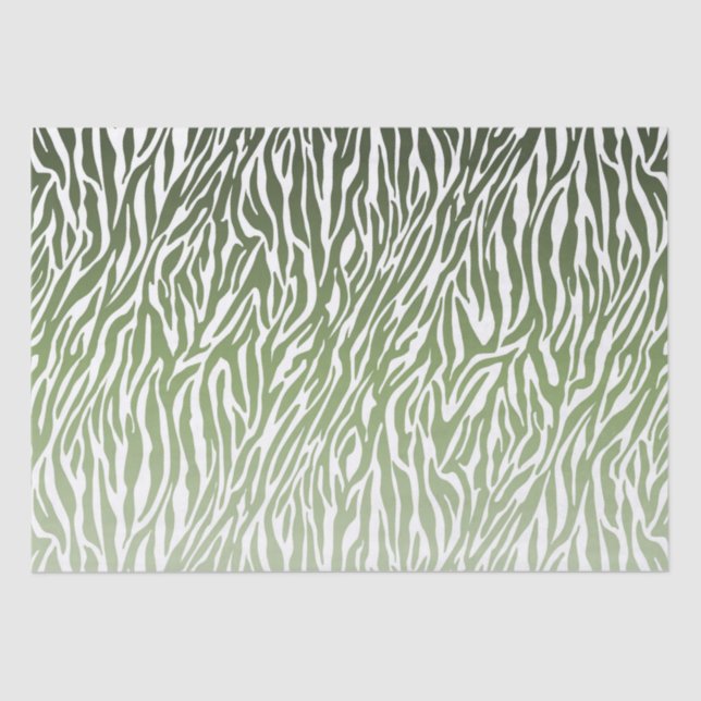 Papel De Seda Espelho de Impressão de Zebra Verde Selvagem (Frente )