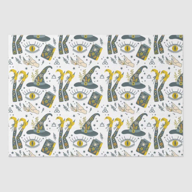 Papel De Seda Espelho de símbolos coloridos de halloween (Frente )