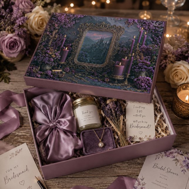 Papel De Seda Espelho Dourado Ornamentado com Vela Roxa Castelo  (Criador carregado)