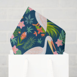 Papel De Seda Espelicanos cúbicos, flores tropicais coloridas