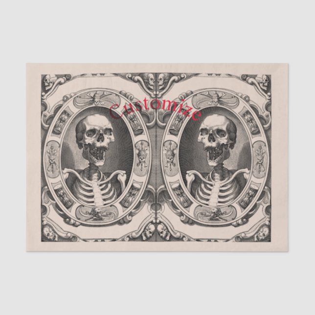 Papel De Seda Espessa do Crânio Humano Spooky_Cove (Frente )