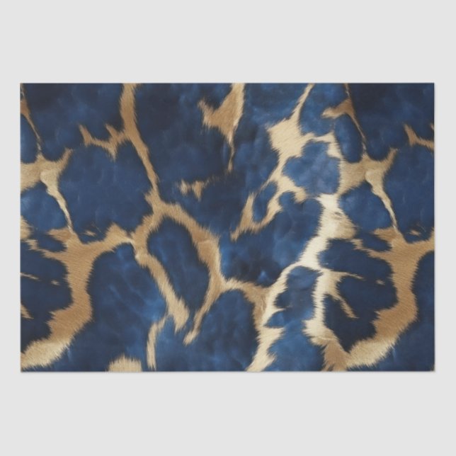 Papel De Seda Espinho Dourado Azul (Frente )