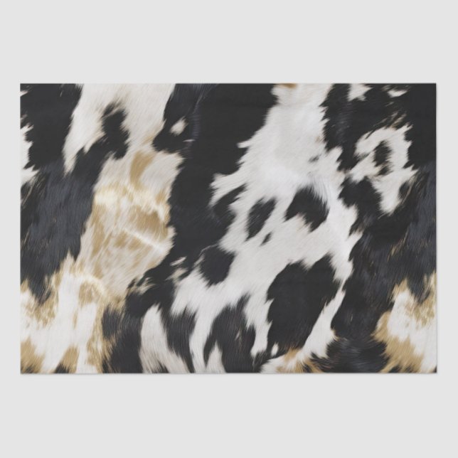 Papel De Seda Espinho Dourado branco preto (Frente )