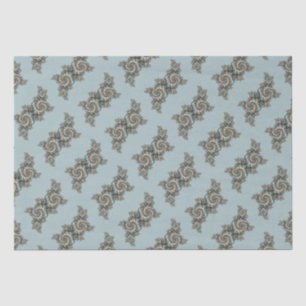 Papel De Seda Espirais de Arte Fractal Azul-abstrato Beige
