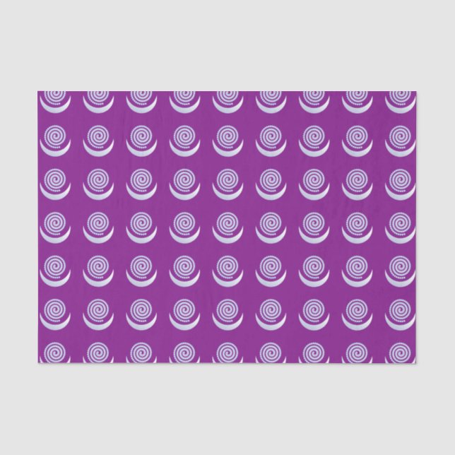 Papel De Seda Espiral de prata da lua no roxo (Frente )
