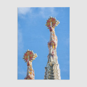 Papel De Seda Espires de La Sagrada Família em Barcelona, Espan