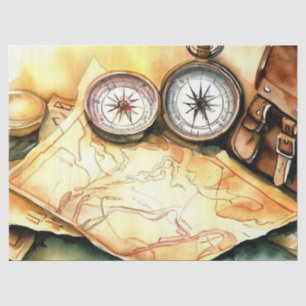 Papel De Seda "Esplendor de Tecidos de Viagem: Espera Aventura"