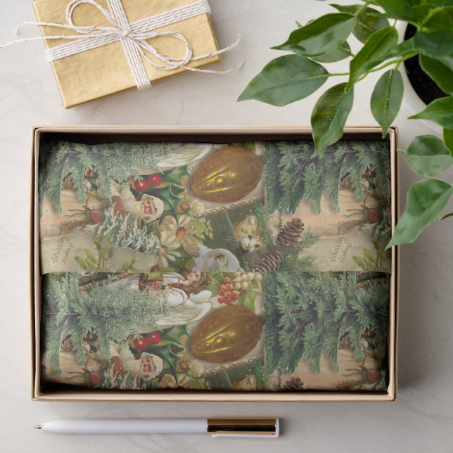 Papel De Seda Esplendor Vitoriano de Natal (Presente)