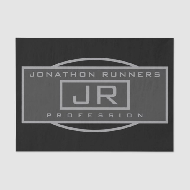 Papel De Seda Esportivo Geométrico Escuro Cinzento e Preto (Frente )