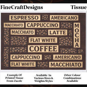 Papel De Seda Espresso Latte Cappuccino Colagem FC7 Decoupagem