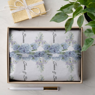 Papel De Seda Esqueça-Me-Não Flores Aquarela Elegante