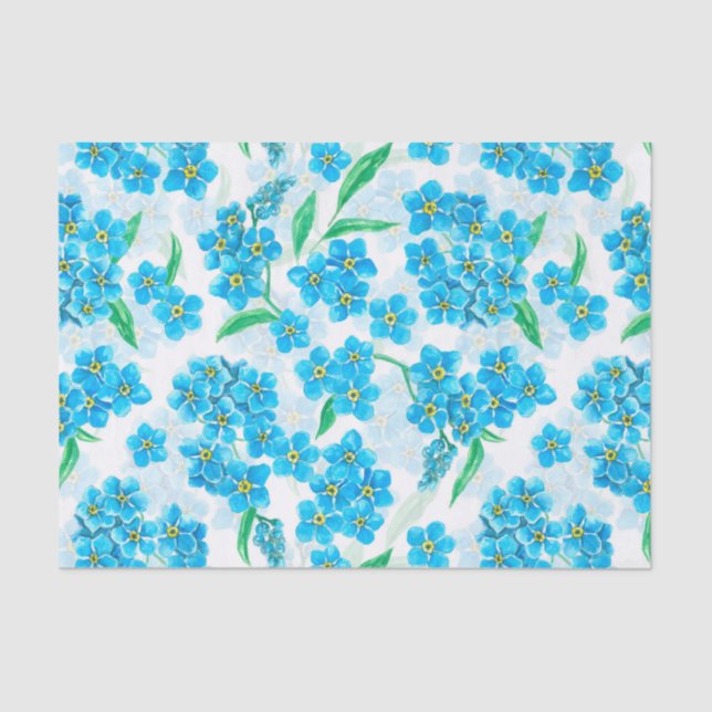 Papel De Seda Esquece-me de não flores aquáticas (Frente )