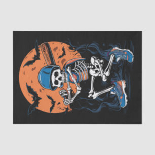 Papel De Seda Esqueleto de Beisebol Halloween Beisebol Halloween