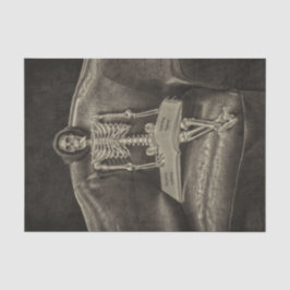 Papel De Seda Esqueleto de textura da Sépia da Vintagem Gótica