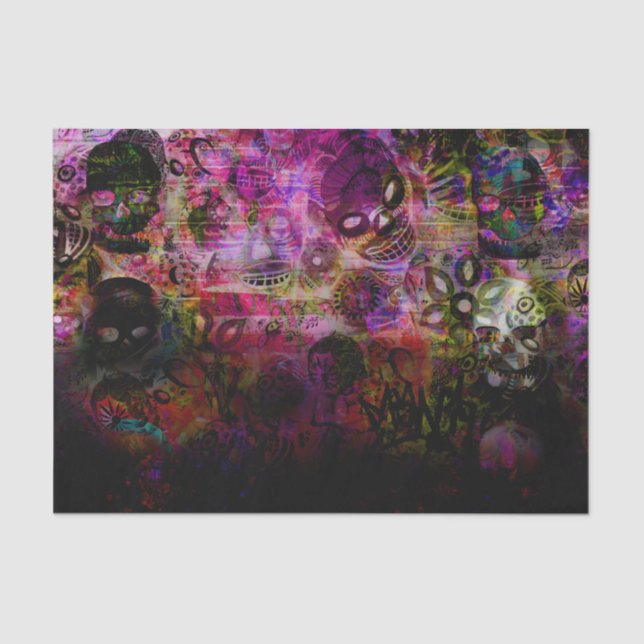 Papel De Seda Esqueleto Escuro (Frente )