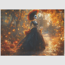 Papel De Seda Esqueleto Gótico de Dissociação Elaborado Vestido