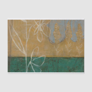 Papel De Seda Esquema Floral com flor e plantas