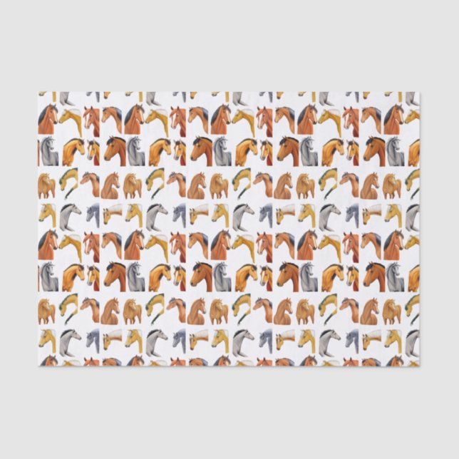Papel De Seda Esquemas de Cavalos (Frente )