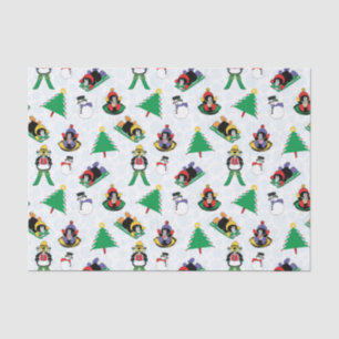 Papel De Seda Esqui de pinguim de Natal