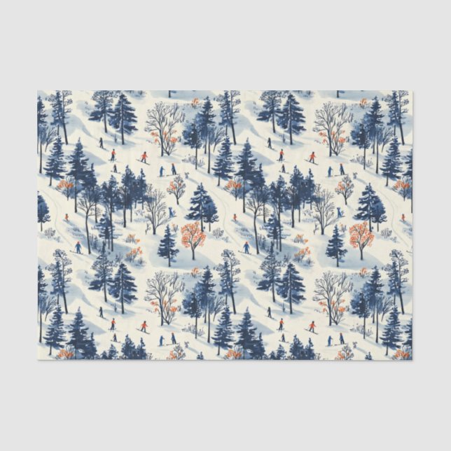 Papel De Seda Esqui festivo de Natal (Frente )