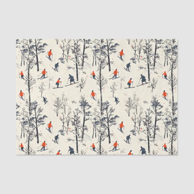 Papel De Seda Esqui festivo de Natal (Frente )