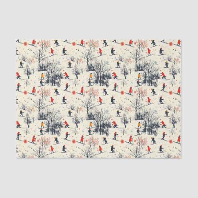 Papel De Seda Esqui festivo de Natal (Frente )