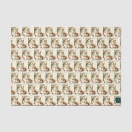 Papel de Seda Esquilo de Natal Vintage