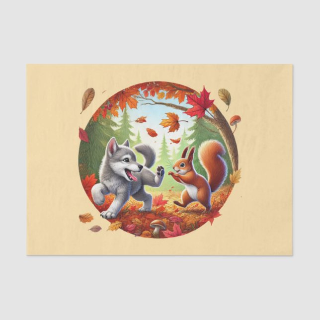 Papel De Seda Esquilo-lobo-marinho (Frente )