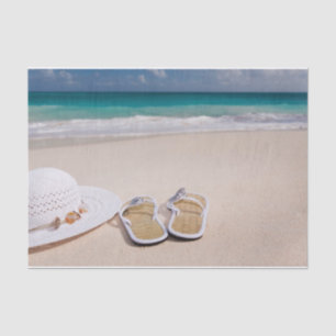 Papel De Seda Essa é a Vida!  Praia, Chapéu e Chinelos