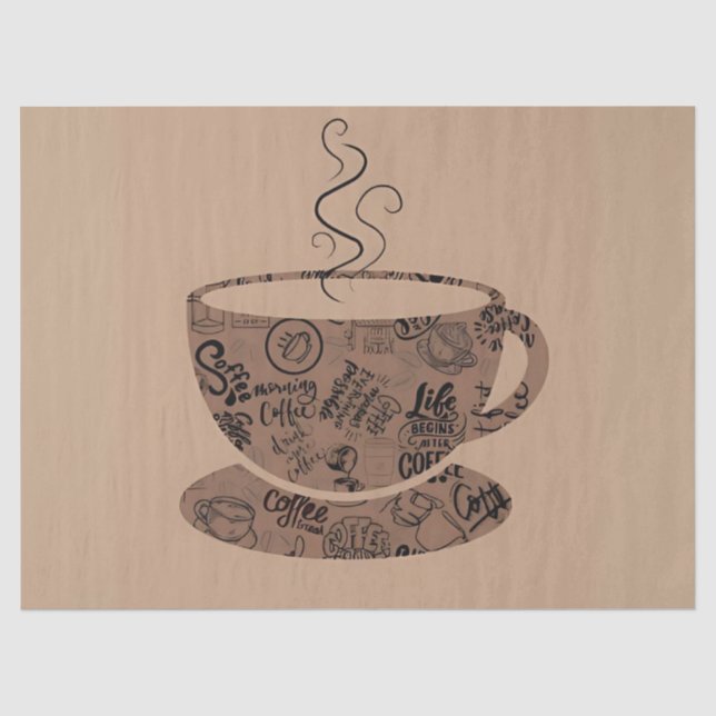 Papel De Seda Essência Aconchegante de Café (Frente )
