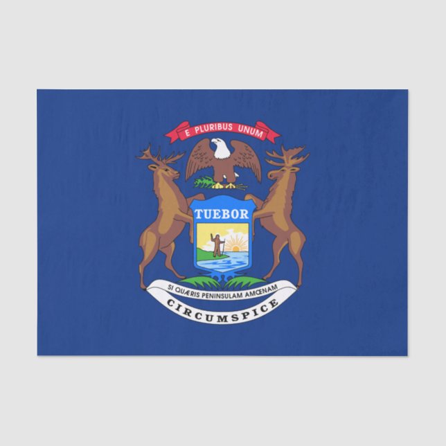 Papel De Seda Estado da bandeira de Michigan (Frente )