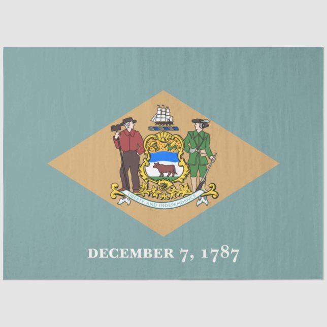 Papel De Seda Estado de bandeira de Delaware (DE, EUA) (Frente )