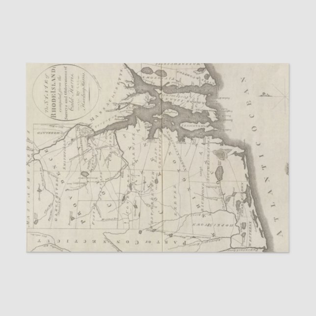 Papel De Seda Estado de Rhode - ilha (Frente )
