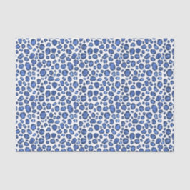 Papel De Seda Estampa de animal leopardo azul e branco pintada à