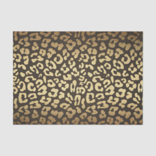 Papel De Seda Estampa de Pele de Animal Leopardo Guepardo Dourad